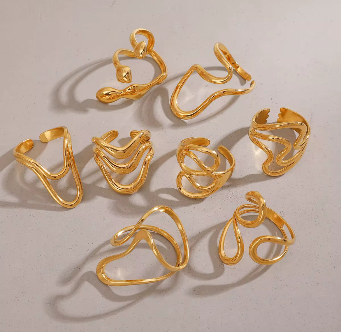 Bagues aux formes géométriques