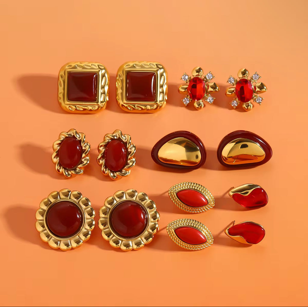 Boucles d’oreilles Rouge Impériale