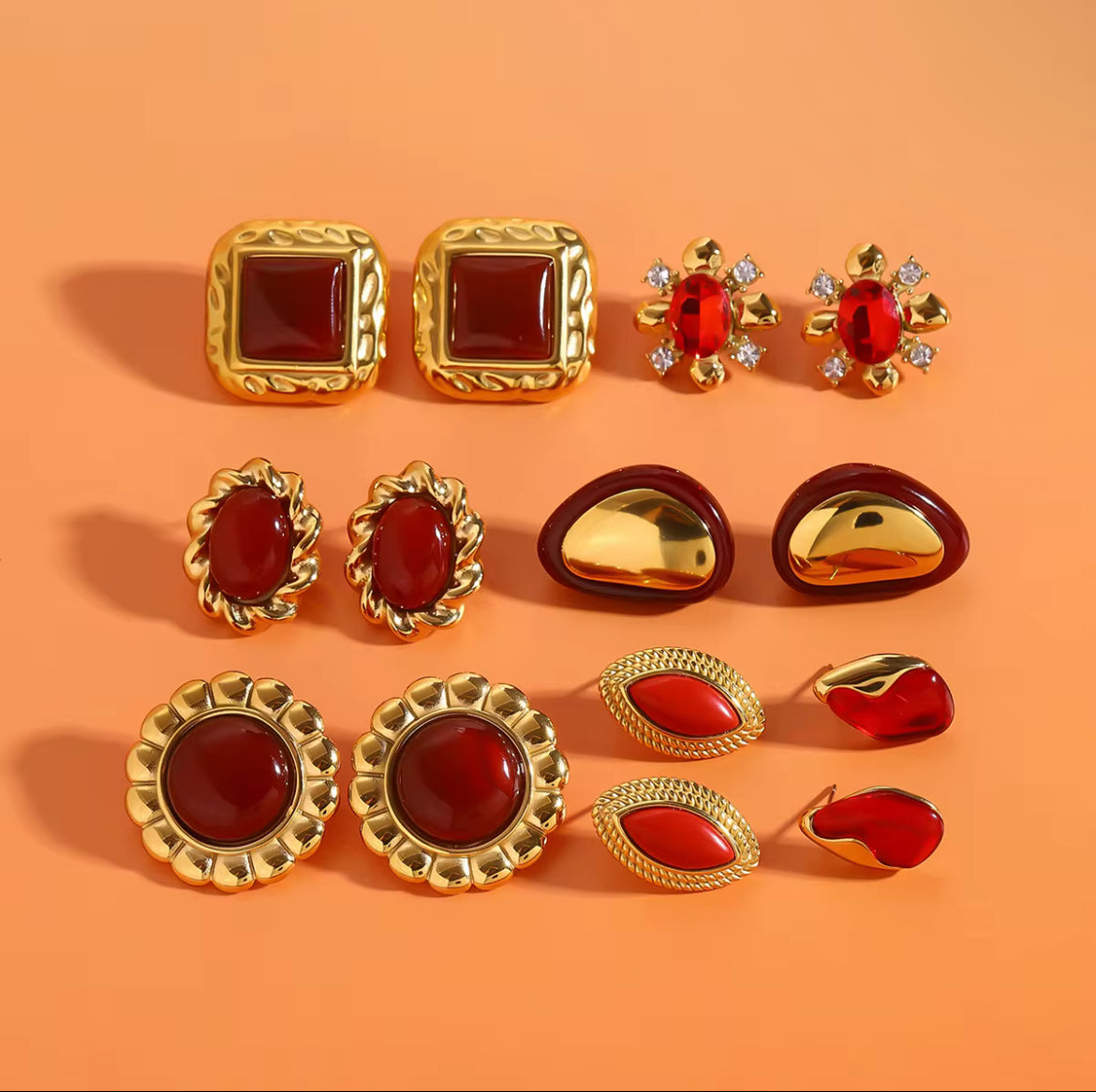 Boucles d’oreilles Rouge Impériale