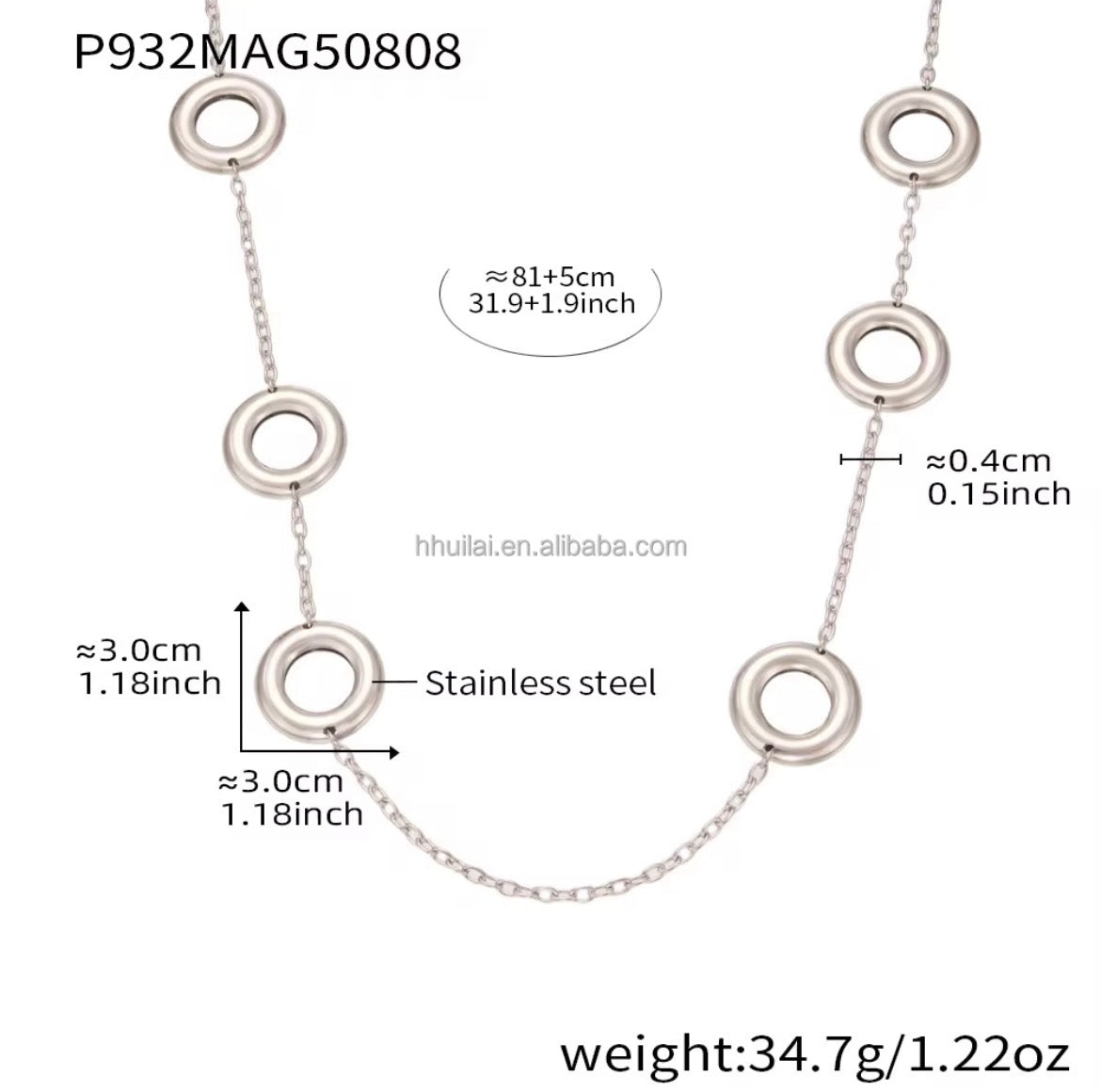 Collier sautoir a rond