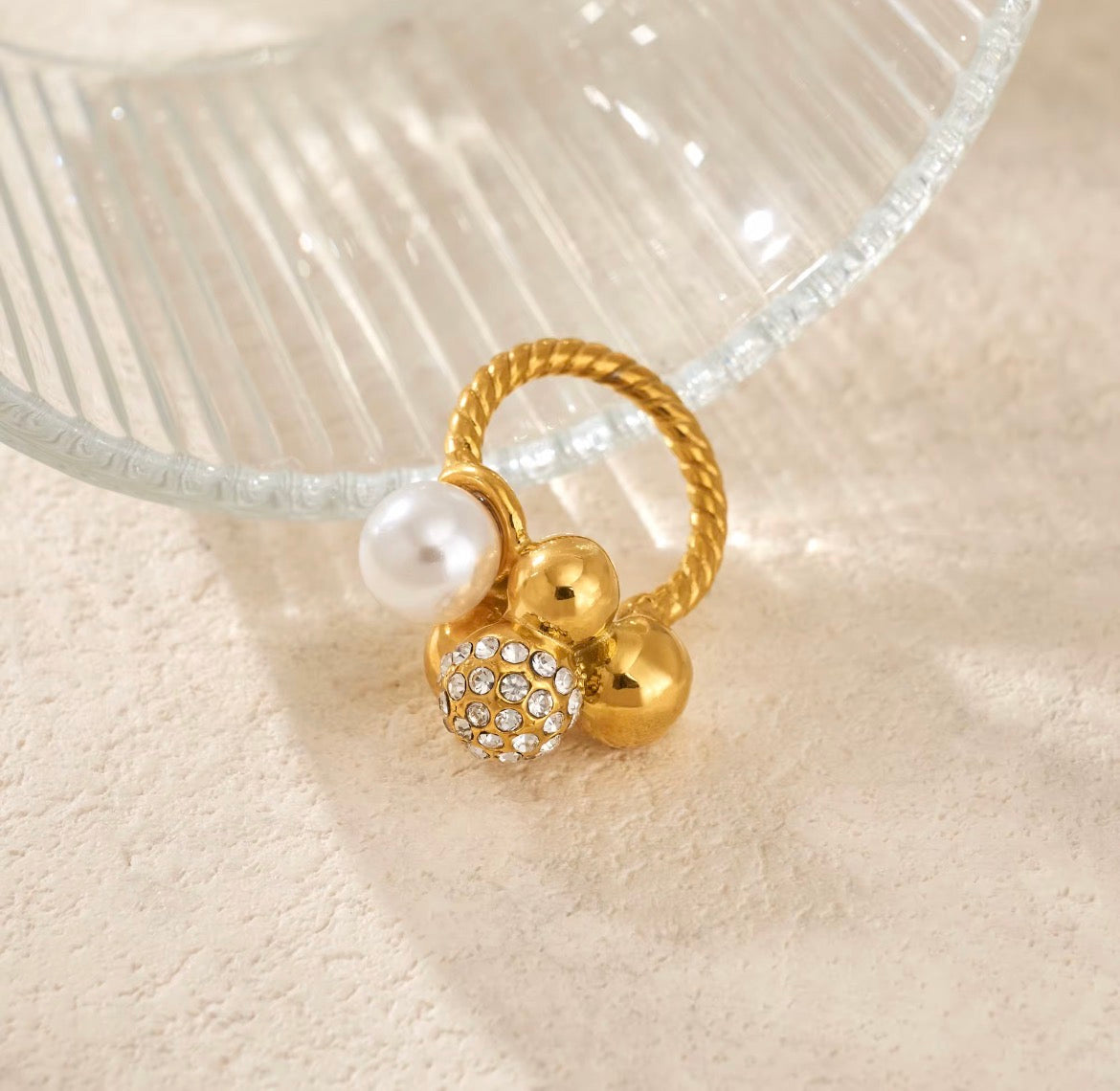 Bague golden Pearl 2