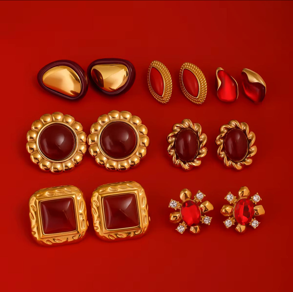 Boucles d’oreilles Rouge Impériale