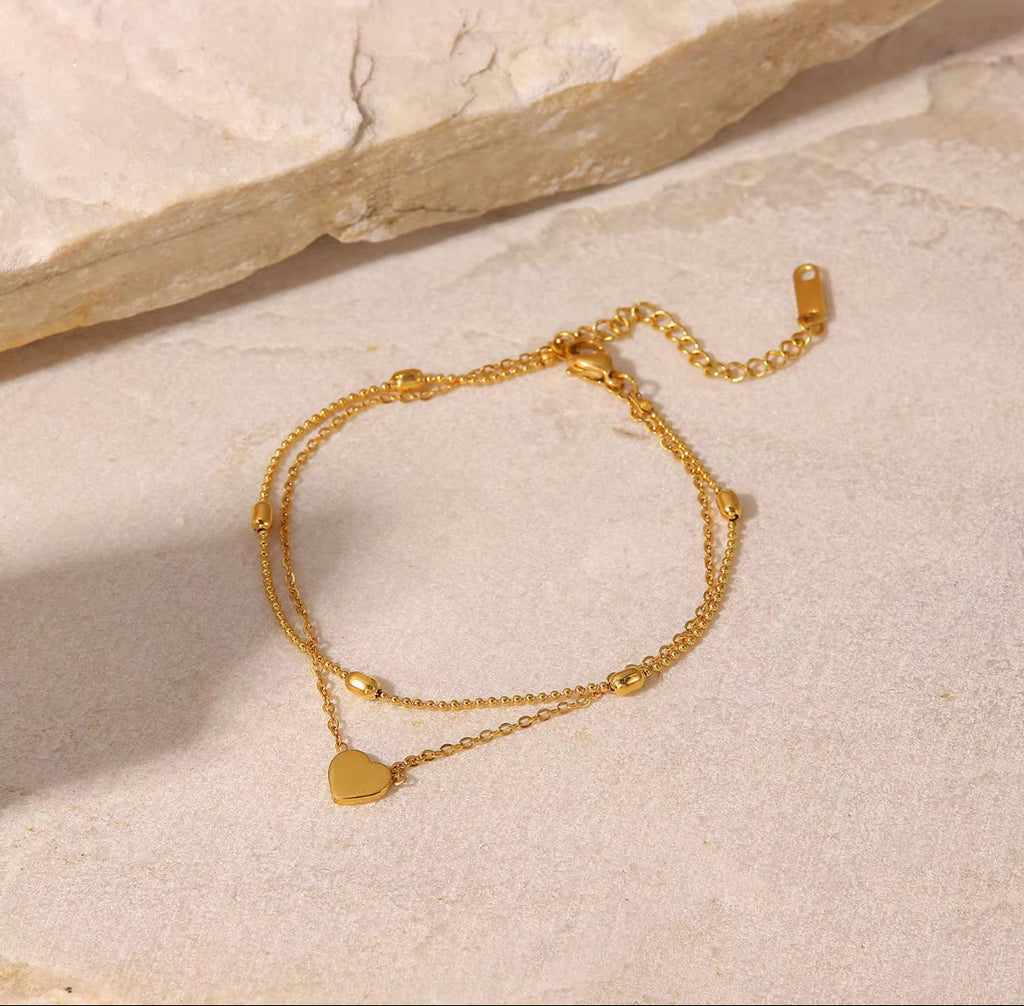 Bracelet de cheville double