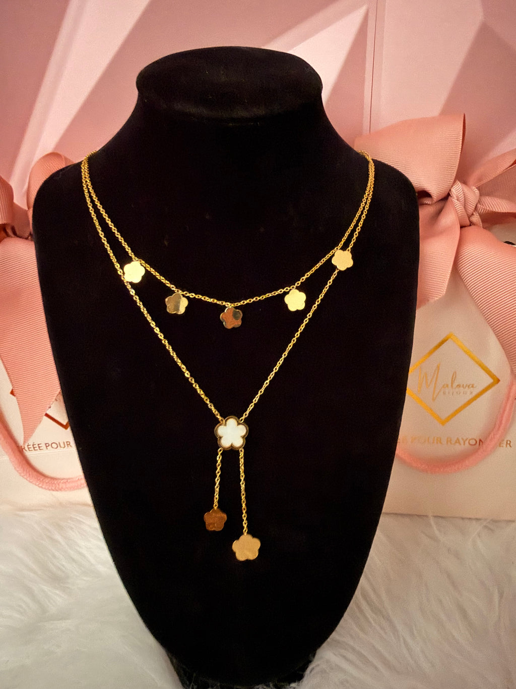 Collier double floral