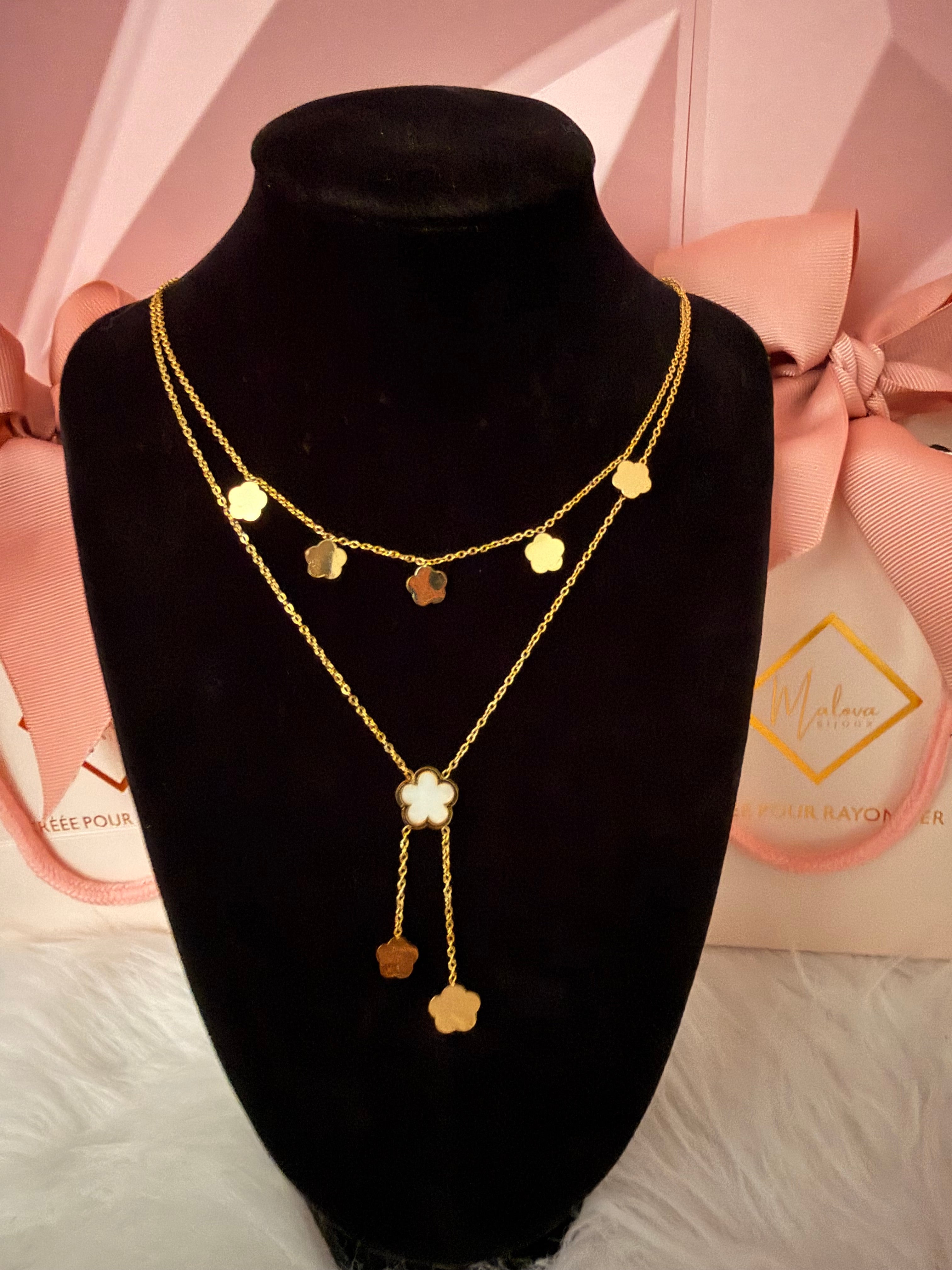 Collier double floral