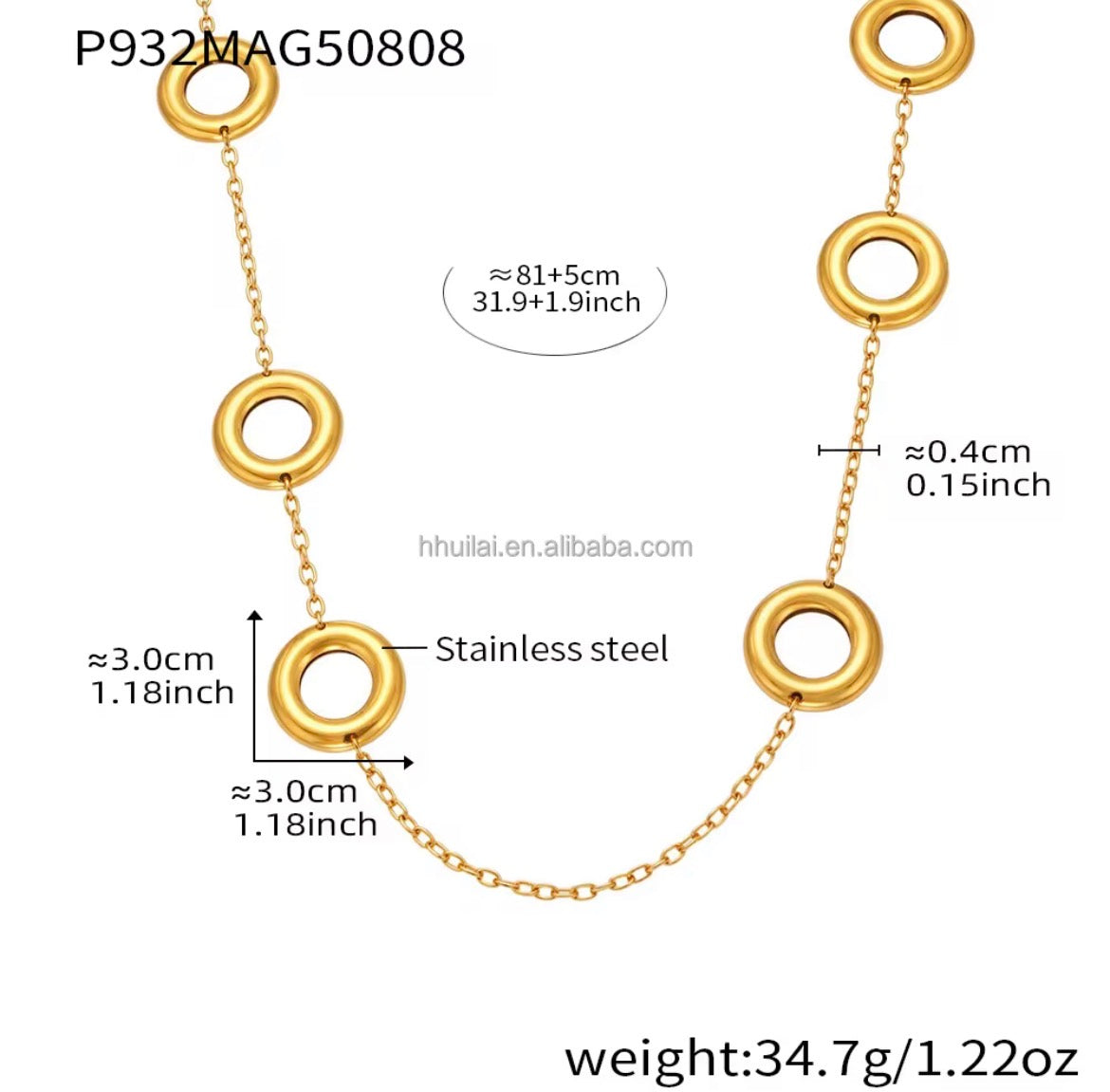 Collier sautoir a rond